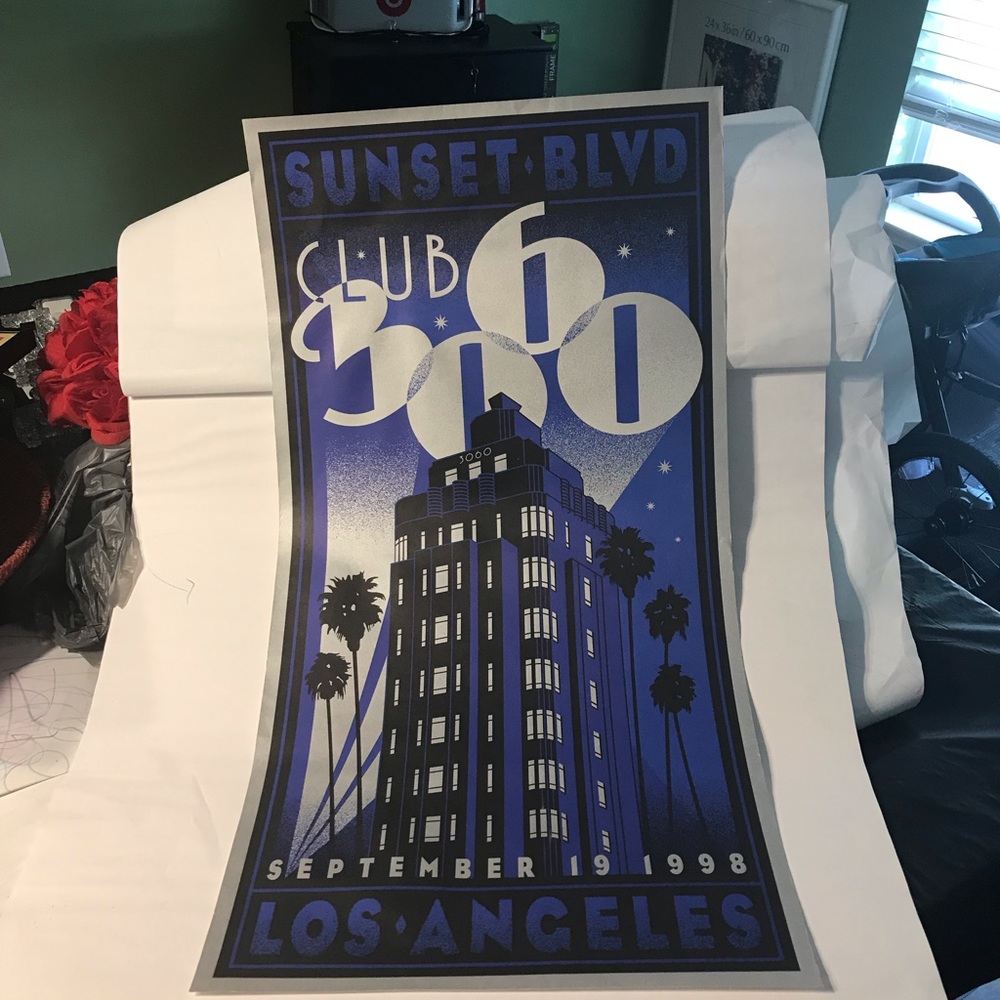 Club 30/60 Event Poster Sunset Blvd LA 1998